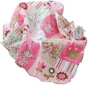 img 4 attached to ❤️ Princess Rose Red Baby Quilted Blanket - Abreeze Cotton Coverlet Bedspread for Toddlers and Nursery