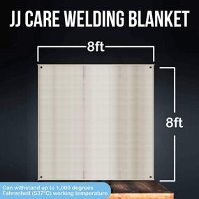 img 1 attached to 🔥 JJ CARE 8x8 ft Fiberglass Welding Blanket - Heavy Duty Welding Shield with 850GSM Thickness - Industrial and Home Use Weld Curtain, 36 Sq Ft Welding Shield