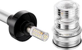 img 1 attached to ⛴️ 12-дюймовый LED морской навигационный огонь, круговой бортовой огонь - видимость на 3 морских мили, крепление на кормовой якорной огонь для рыбацкой лодки, яхты, понтонов - 12-24 В постоянного тока.