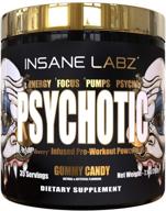 🔥 insane labz psychotic gold high stimulant preworkout powder - extreme lasting energy, focus, pumps, and endurance with beta alanine, dmae bitartrate, citrulline - no booster - 35 servings - gummy candy flavor logo