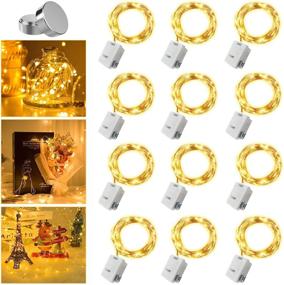 img 4 attached to 🔋 12 Pack Battery Operated Fairy Lights with 3 Speed Modes, Including 12 Extra Replacement Batteries - 7Ft 20 LED Mini String Lights, Waterproof Copper Wire Twinkle Firefly Lights for Christmas