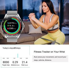 img 2 attached to 📱 Pard Smart Watch: Make/Answer Calls, Music Control, Fitness Tracker with Heart Rate/Blood Pressure/Blood Oxygen Monitor - for iOS/Android, Men and Women (Silver)