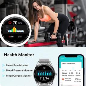 img 1 attached to 📱 Pard Smart Watch: Make/Answer Calls, Music Control, Fitness Tracker with Heart Rate/Blood Pressure/Blood Oxygen Monitor - for iOS/Android, Men and Women (Silver)