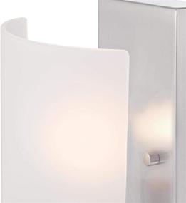 img 2 attached to Enzo James Brushed Nickel Wall Sconce Light Fixture with Frosted Glass by Westinghouse Lighting (Model 6369500)