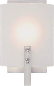 img 3 attached to Enzo James Brushed Nickel Wall Sconce Light Fixture with Frosted Glass by Westinghouse Lighting (Model 6369500)