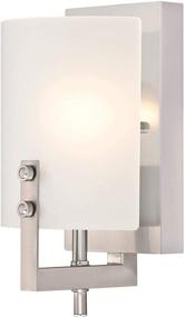 img 4 attached to Enzo James Brushed Nickel Wall Sconce Light Fixture with Frosted Glass by Westinghouse Lighting (Model 6369500)