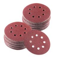 🔸 sanding discs 5 inch 8 hole 100pcs | orbital sander pads with hook and loop | versatile 60-600 grit sanding pads kit | high-quality sandpaper for orbital sanders logo