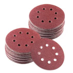 img 4 attached to 🔸 Sanding Discs 5 Inch 8 Hole 100PCS | Orbital Sander Pads with Hook and Loop | Versatile 60-600 Grit Sanding Pads Kit | High-Quality Sandpaper for Orbital Sanders