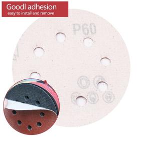 img 1 attached to 🔸 Sanding Discs 5 Inch 8 Hole 100PCS | Orbital Sander Pads with Hook and Loop | Versatile 60-600 Grit Sanding Pads Kit | High-Quality Sandpaper for Orbital Sanders