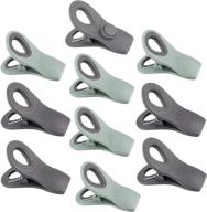 cook with color set of 10 chip bag clips with magnet, rubber bag clips for airtight sealing and kitchen storage, speckled gray & teal - ideal for organizing and sealing needs logo