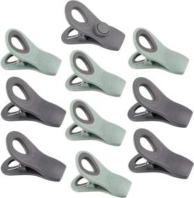 img 4 attached to COOK With COLOR Set of 10 Chip Bag Clips with Magnet, Rubber Bag Clips for Airtight Sealing and Kitchen Storage, Speckled Gray & Teal - Ideal for Organizing and Sealing Needs