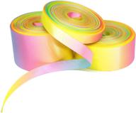 vibrant satin ribbon set - 3 rolls gradient rainbow multicolor ribbon for hair bows & gift wrapping - 10 yards per roll (pink) logo