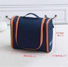 img 2 attached to 🧳 Dark Blue Travel Toiletry Bag Kit with Multiple Compartments - Ideal for Men and Women