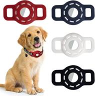 🐶 minidio airtag dog collar holder: apple airtag compatible for dogs, cats, and children – 4 colors, 4-pack case logo