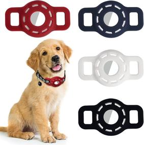 img 4 attached to 🐶 MINIDIO AirTag Dog Collar Holder: Apple AirTag Compatible for Dogs, Cats, and Children – 4 Colors, 4-Pack Case