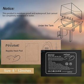 img 2 attached to 🐢 Petbank Reptile-Safe Seedling Heat Mat with Digital Thermostat - Aqua-Terrarium Heater Pad for Turtles, Snakes, Lizards, Frogs, Spiders, Plant Boxes, and Aquariums - Available in 6x8 inch or 8x12 inch size options.