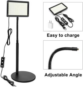 img 3 attached to Obeamiu 2-Pack Video Conference Lighting Kit with Tablet Stand Holder and Color Filters - 70 LED USB Studio Lights, Perfect for Video Recording, Photography, Zoom Calls, YouTube Live Streaming, 5600K