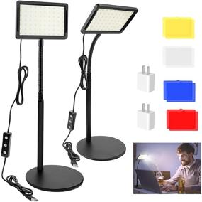 img 4 attached to Obeamiu 2-Pack Video Conference Lighting Kit with Tablet Stand Holder and Color Filters - 70 LED USB Studio Lights, Perfect for Video Recording, Photography, Zoom Calls, YouTube Live Streaming, 5600K