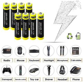 img 1 attached to 🔋 AA Battery Charger 8-Bay + 8 Pack AA Batteries 2800mAh: Fast USB Charging, LCD Indicator