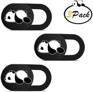 🐼 protect your privacy with webcam cover slide: cute panda pattern, ultra-thin design, strong adhesive - 3 pack for laptop, macbook pro, imac, smartphones, tablets logo