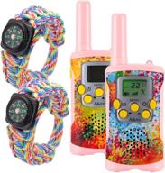 kids walkie talkies girls toys - gift for children over 4 years old 22 channel 2 way radio 3 miles long range fit outdoor adventure game camp hunt trip boys girls birthday gifts toys aged 5-13 logo