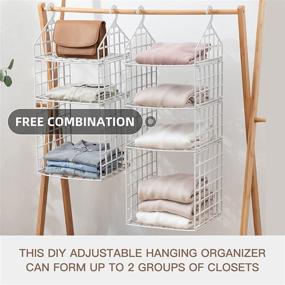 img 3 attached to 🏙️ Maximize Closet Space with our 4 Tier Shelf Hanging Closet DIY Organizer for Clothing, Sweaters, Shoes, Handbags, Clutches & More!