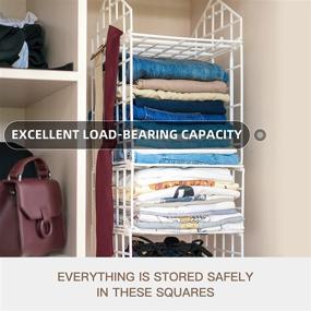 img 1 attached to 🏙️ Maximize Closet Space with our 4 Tier Shelf Hanging Closet DIY Organizer for Clothing, Sweaters, Shoes, Handbags, Clutches & More!