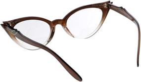 img 1 attached to 👓 Stylish Clear Lens Cat Eye Glasses with Rhinestones - Linda Belcher Bob's Burgers Inspired Vintage Cateyes