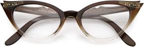 img 4 attached to 👓 Stylish Clear Lens Cat Eye Glasses with Rhinestones - Linda Belcher Bob's Burgers Inspired Vintage Cateyes
