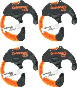 img 4 attached to 🔗 Efficient Cable Management with Cable Cuff PRO (4 Pack: 4x Medium 2 Inch Diameter) - Adjustable, Reusable Cable Tie Replacements for Extension Cords and Electronics