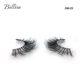 img 1 attached to 💃 3D Mink Eyelashes: Real Siberian Handmade, Invisible Band False Lashes Pair with 1 Tweezers – Cruelty-Free, Natural Soft Curly Fake Eyelash Strips in Deluxe Box for Women (DM-25)