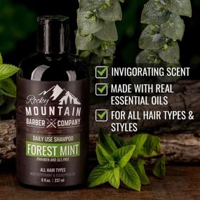 img 2 attached to 🌿 Tea Tree Oil, Peppermint & Eucalyptus Shampoo for Men - All Hair Types Hydration by Rocky Mountain Barber Company