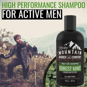 img 3 attached to 🌿 Tea Tree Oil, Peppermint & Eucalyptus Shampoo for Men - All Hair Types Hydration by Rocky Mountain Barber Company