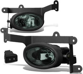 img 4 attached to Pair Smoke Lens Front Bumper Driving Fog Lights Lamps With Switch Compatible With Honda Civic Coupe 2006-2008