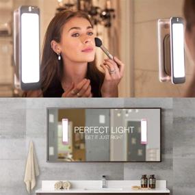 img 1 attached to LED Vanity Mirror Light For Makeup Portable Wireless Dimmable Simulated Daylight Easy Mount USB Rechargeable Dusty Rose