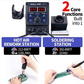 img 3 attached to 🔥 YIHUA 8786D I 2-in-1 Hot Air Rework and Soldering Iron Station with Fahrenheit/Celsius, Cool/Hot Air Conversion, Digital Temperature Correction, and Sleep Function
