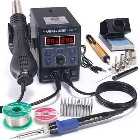 img 4 attached to 🔥 YIHUA 8786D I 2-in-1 Hot Air Rework and Soldering Iron Station with Fahrenheit/Celsius, Cool/Hot Air Conversion, Digital Temperature Correction, and Sleep Function