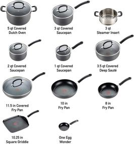 img 3 attached to T-fal Ultimate Hard Anodized Nonstick 17-Piece Cookware Set in Black - Набор посуды T-fal Ultimate Hard Anodized с антипригарным покрытием из 17 предметов в черном цвете