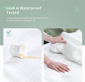 img 2 attached to 🛏️ Queen Size Waterproof Mattress Protector, Novilla Ultra Soft & Breathable Bamboo Fiber Mattress Cover, Noiseless & Washable, Fitted 18'' Deep Pocket