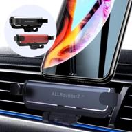 📱 ar universal automobile cradle: gravity auto lock car phone mount for hands-free smartphone access - adjustable holder for iphone, samsung, android (black) logo