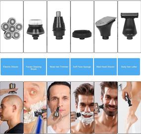 img 3 attached to 🪒 Efficient 6-in-1 Head Shaver: Electric Razor for Men - Waterproof, Faster-Charging, LED Display Silver