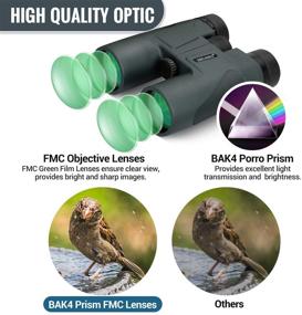 img 2 attached to USCAMEL 10x42 Binoculars for Adults - Compact HD Professional Binoculars for Bird Watching, Travel, Stargazing, Camping, Concerts, Sightseeing
