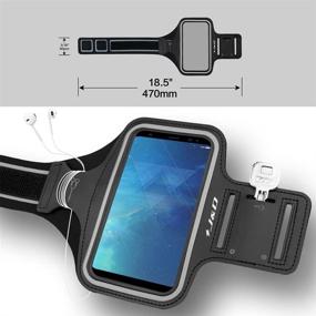 img 3 attached to 📱 J&D Armband – Compatible for Samsung Galaxy S8, Galaxy A40, LG Escape Plus, LG K31 - Sports Armband with Key Holder, Perfect Earphone Connection for Workouts and Running - Black