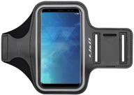 📱 j&d armband – compatible for samsung galaxy s8, galaxy a40, lg escape plus, lg k31 - sports armband with key holder, perfect earphone connection for workouts and running - black logo