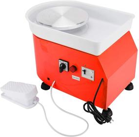 img 2 attached to 🍊 YaeKoo 25cm Pottery Wheel: 110V 350W Electric Ceramic Work Equipment with Foot Pedal and DIY Clay Shaping Tools - Orange Color