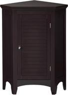 🏠 dark espresso freestanding wooden bathroom corner floor cabinet by teamson home glancy логотип