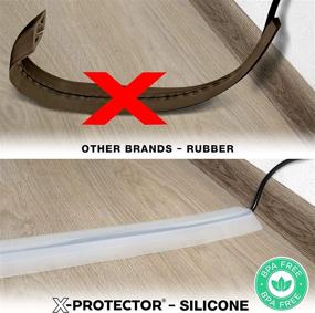 img 3 attached to Floor Cord Cover By X-Protector – 5’ Overfloor Cord Protector – Self-Adhesive Power Cable Protector – Silicone Cord Protector – Ideal Extension Cord Cover To Protect Wires On Floor (Translucent)