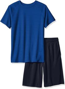 img 1 attached to 👕 Hanes Boys' Sport Performance Heathered Tee & Mesh Short Set