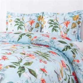 img 3 attached to Shatex Comforter Queen Size 3 Pieces Summer Bedding Botanical Set - Ultra Soft Floral Comforter Set Queen with 2 Pillow Shams - 100% Microfiber Polyester