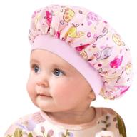 👶 premium stain bonnet: baby bonnet silk sleep cap for toddlers, children, and teens - shower cap for kids logo